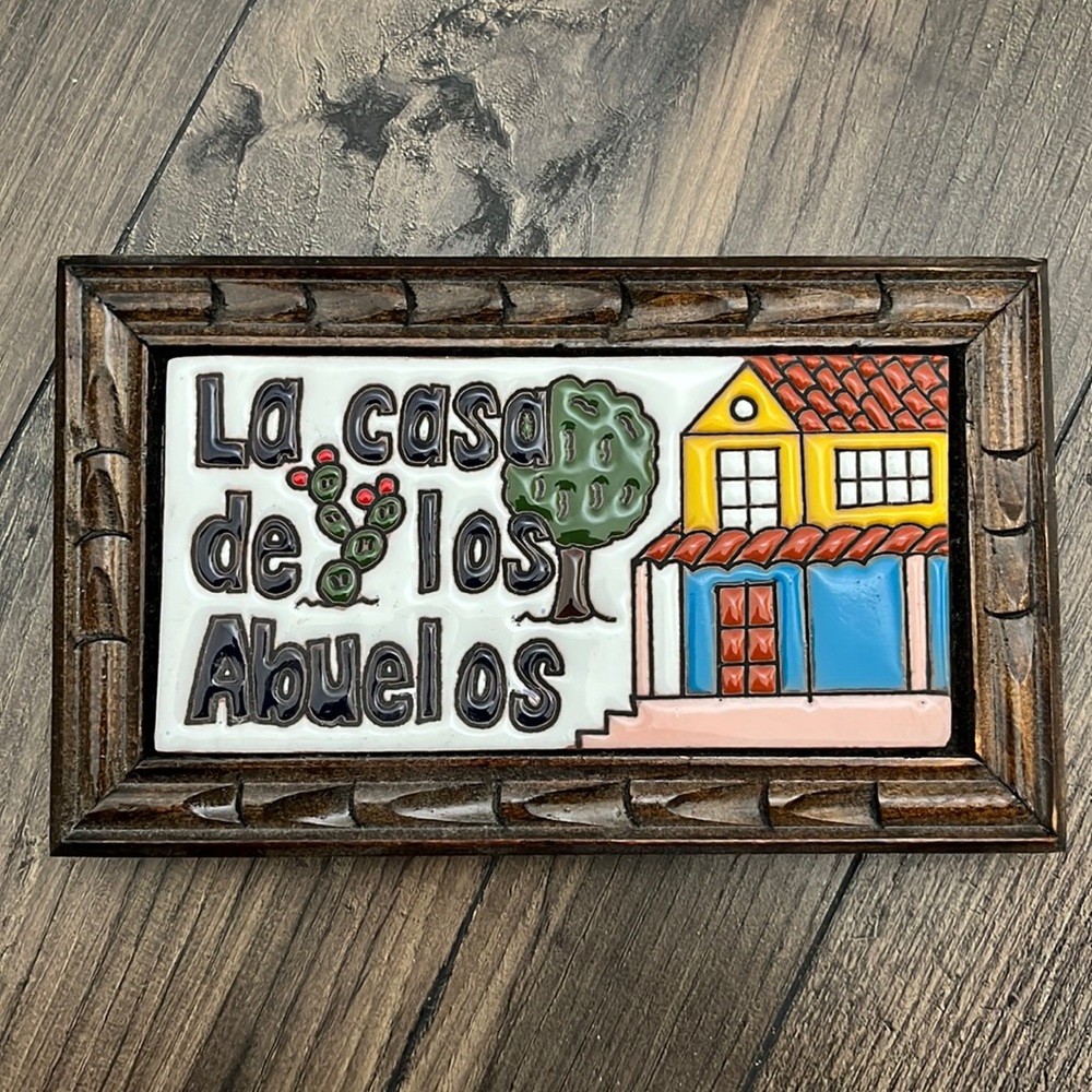 La Casa de Los Abuelos Wooden Framed Tile